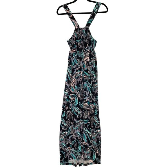 Elle Womens Sundress Mosaic Voyage Print Beach Cruise‎ Summer Maxi Dress Small - Picture 8 of 8